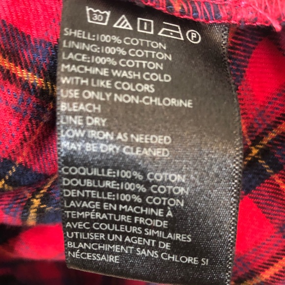 BDG Louie Flannel Plaid Lace Layered Red & Blue shacket XS - Picture 8 of 11